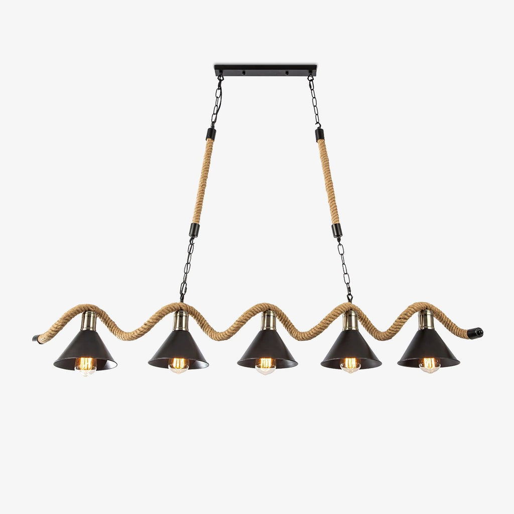 Lustra Suspension Industrielle Vague en Corde de Chanvre - Neutralighting