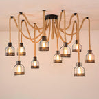 Lustra Chandelier Corde de Chanvre Industriel Rétro - Neutralighting