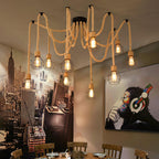 Lustra Chandelier Corde de Chanvre Industriel Rétro - Neutralighting