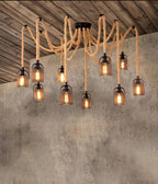 Lustra Chandelier Corde de Chanvre Industriel Rétro - Neutralighting