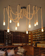 Lustra Chandelier Corde de Chanvre Industriel Rétro - Neutralighting