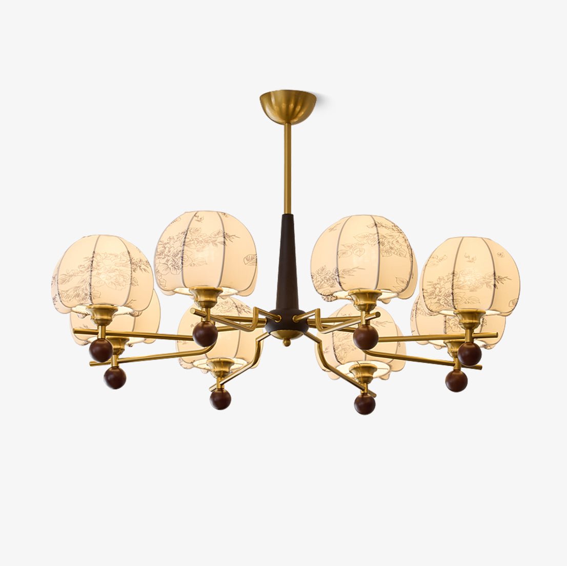 Acarira Chandelier Bois Tissu Art Nordique Premium Bloom - Neutralighting