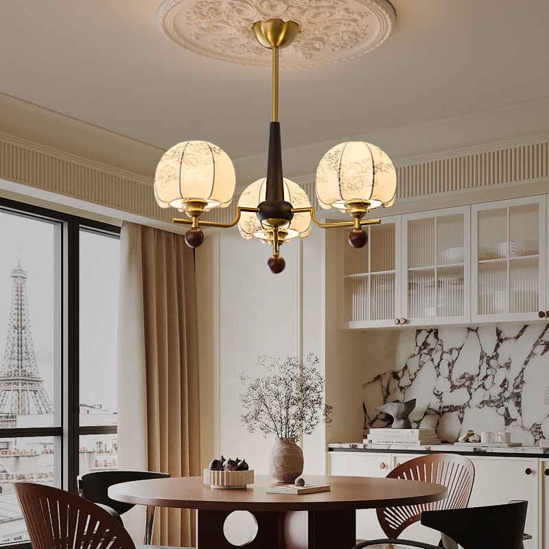Acarira Chandelier Bois Tissu Art Nordique Premium Bloom - Neutralighting