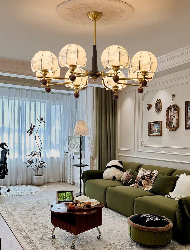 Acarira Chandelier Bois Tissu Art Nordique Premium Bloom - Neutralighting