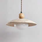Travaro Lampe Pendante Travertin Accents Bois - Neutralighting
