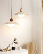 Travaro Lampe Pendante Travertin Accents Bois - Neutralighting