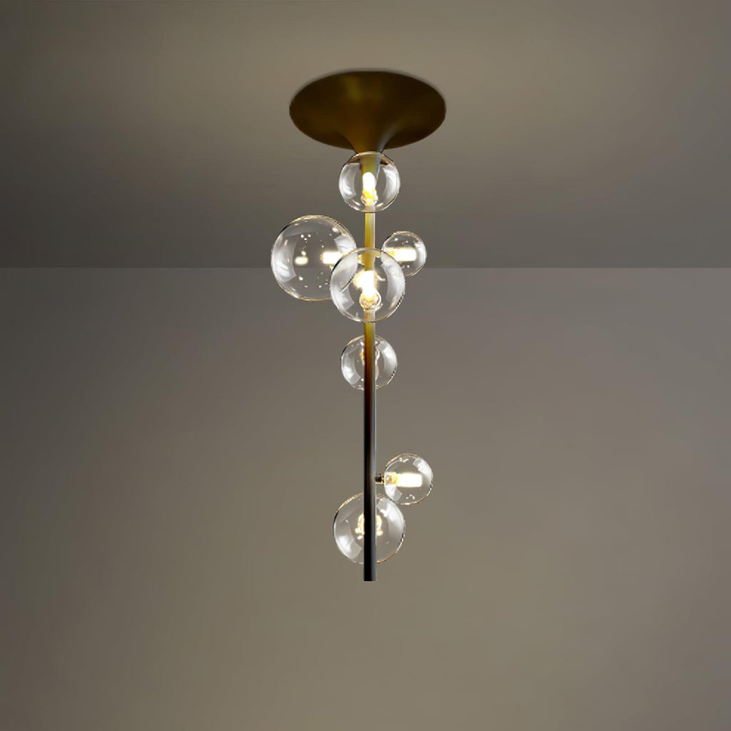 Lustra Suspension Laiton Verre Cascade pour Hallway - Neutralighting