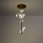 Lustra Suspension Laiton Verre Cascade pour Hallway - Neutralighting
