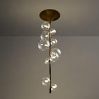 Lustra Suspension Laiton Verre Cascade pour Hallway - Neutralighting