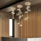 Lustra Suspension Laiton Verre Cascade pour Hallway - Neutralighting