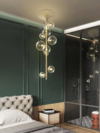 Lustra Suspension Laiton Verre Cascade pour Hallway - Neutralighting