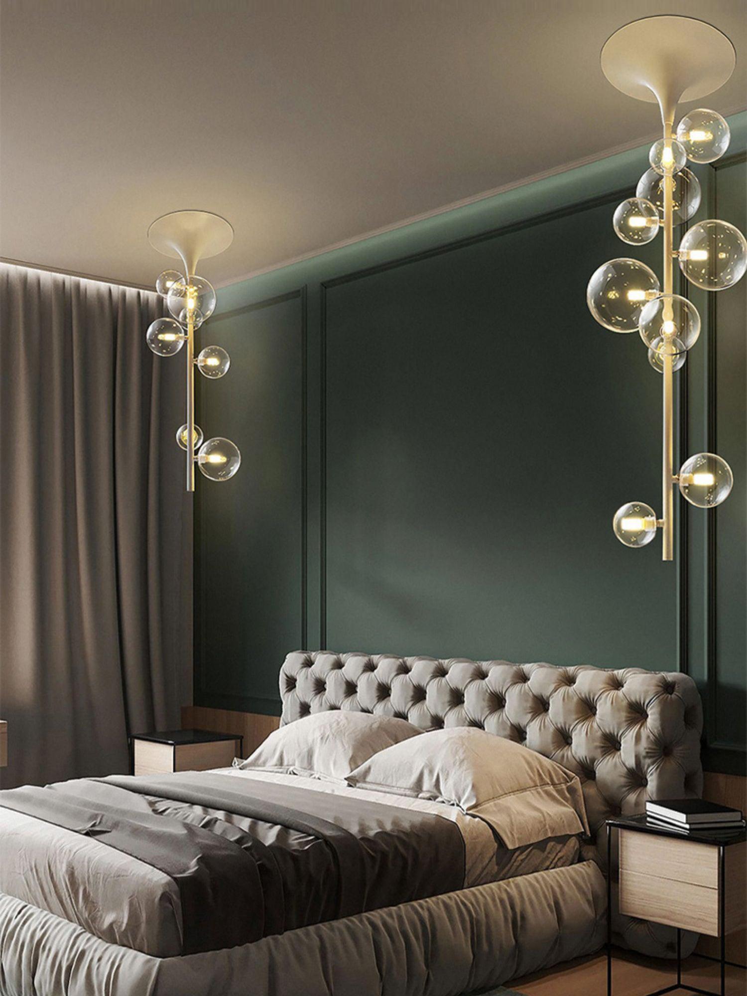 Lustra Suspension Laiton Verre Cascade pour Hallway - Neutralighting