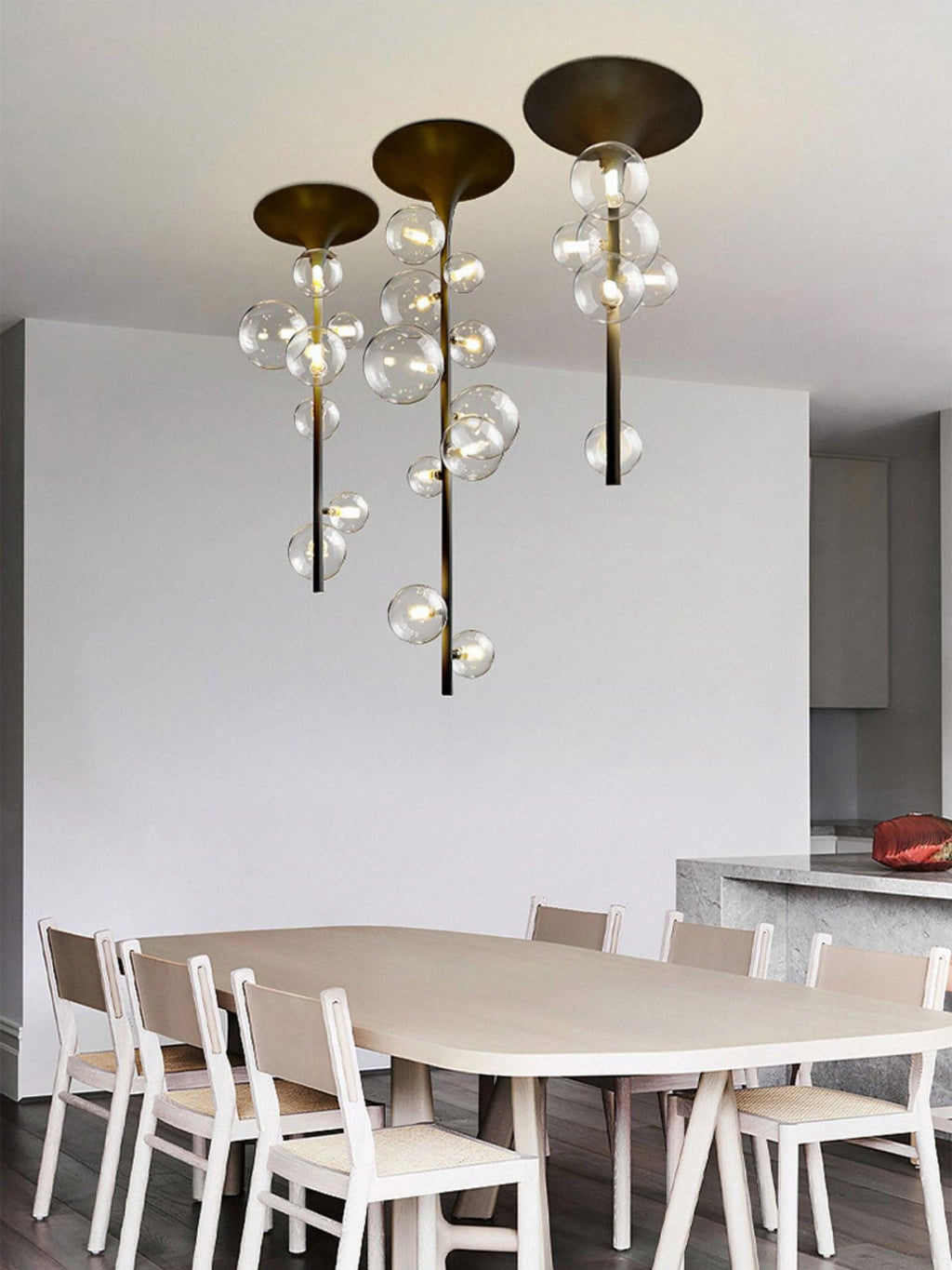 Lustra Suspension Laiton Verre Cascade pour Hallway - Neutralighting