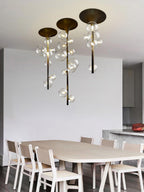 Lustra Suspension Laiton Verre Cascade pour Hallway - Neutralighting