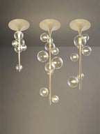 Lustra Suspension Laiton Verre Cascade pour Hallway - Neutralighting