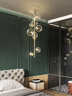 Lustra Suspension Laiton Verre Cascade pour Hallway - Neutralighting