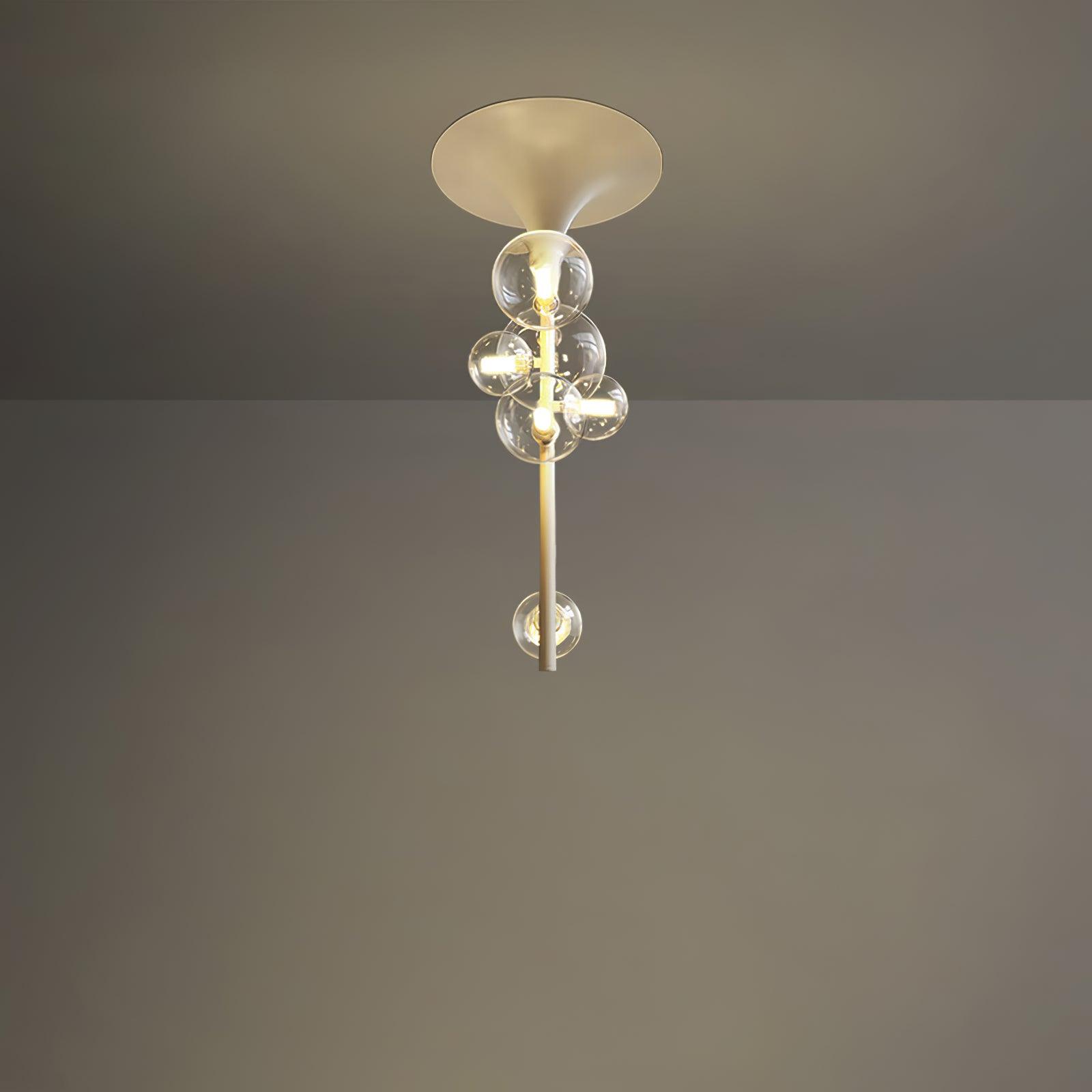 Lustra Suspension Laiton Verre Cascade pour Hallway - Neutralighting