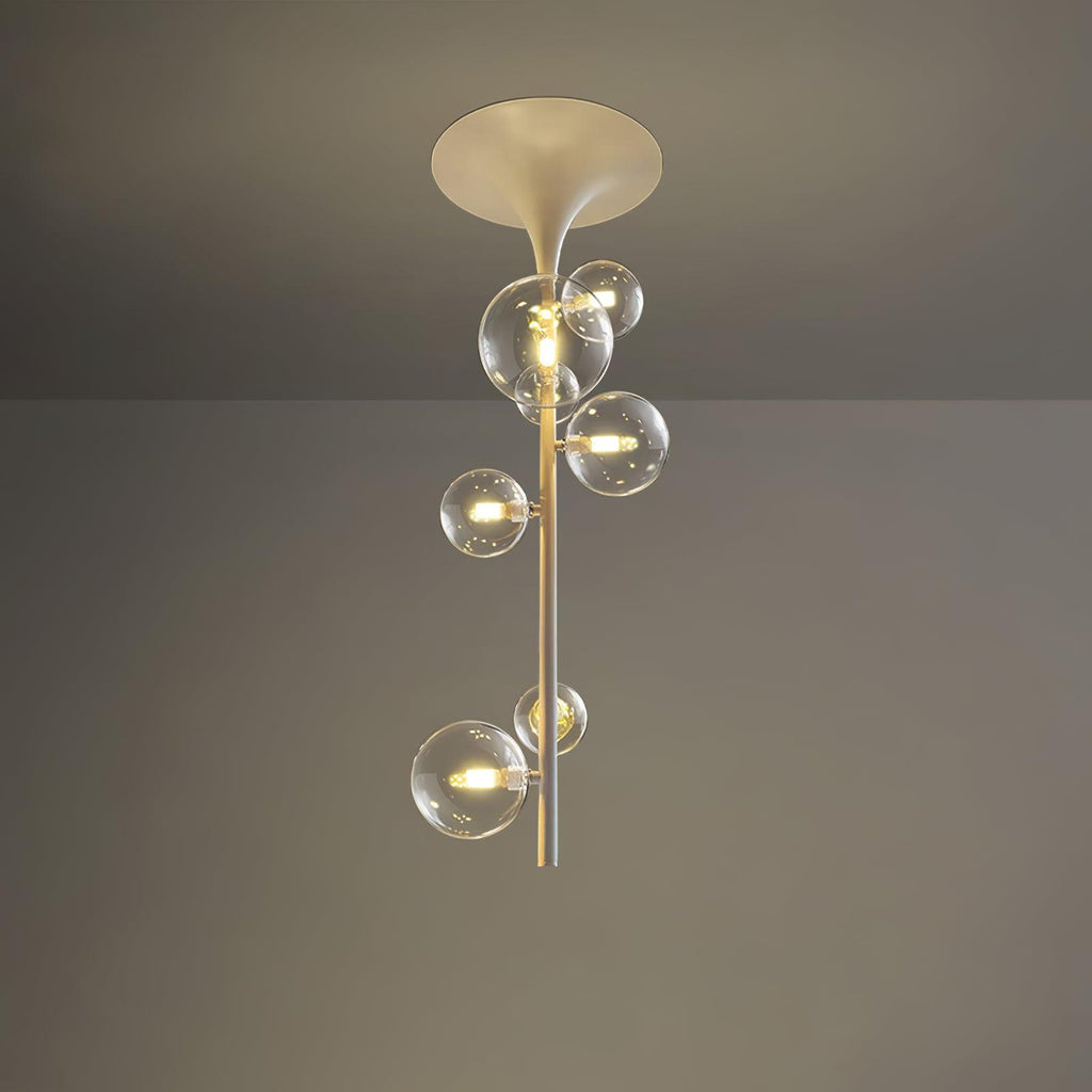Lustra Suspension Laiton Verre Cascade pour Hallway - Neutralighting