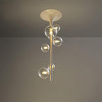 Lustra Suspension Laiton Verre Cascade pour Hallway - Neutralighting