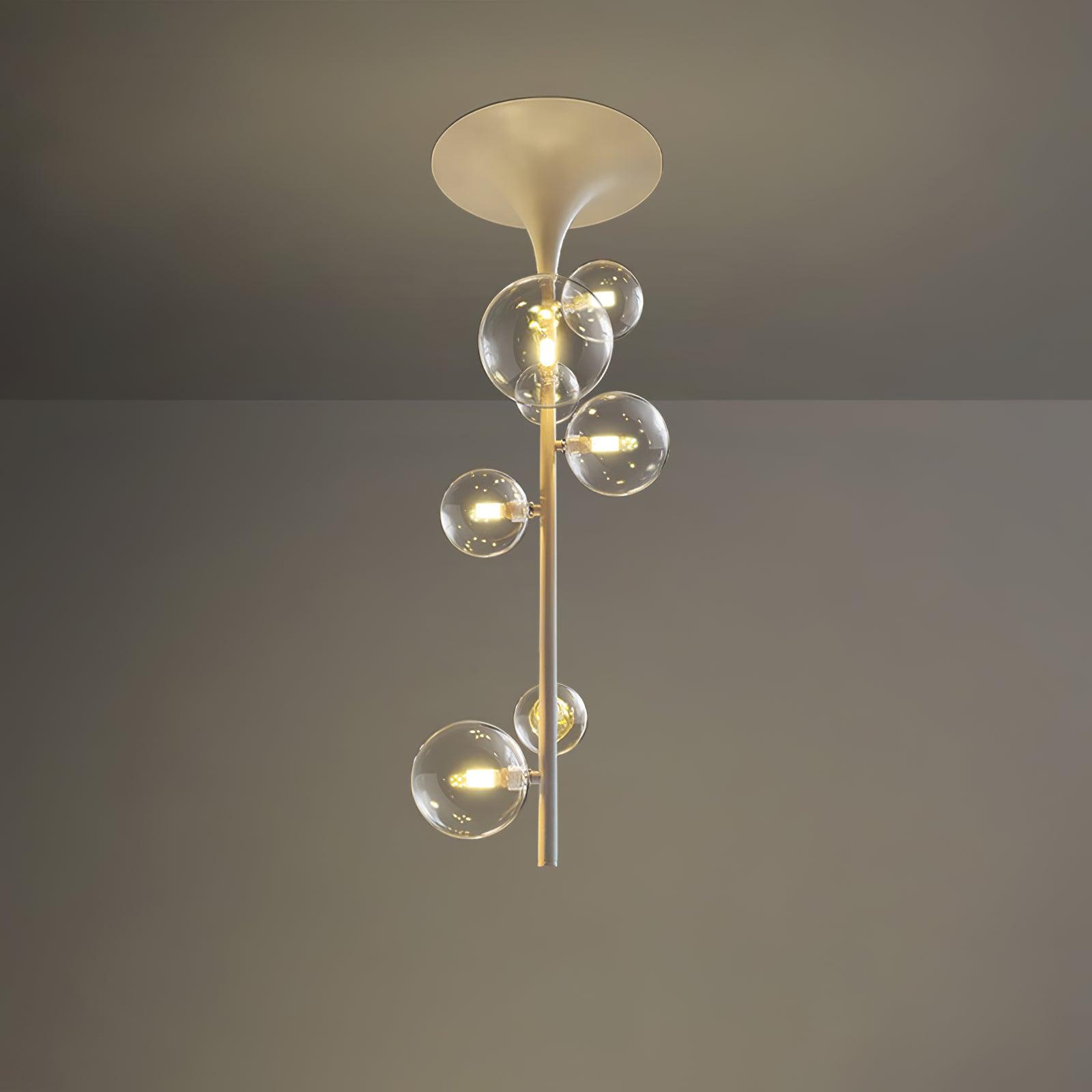 Lustra Suspension Laiton Verre Cascade pour Hallway - Neutralighting