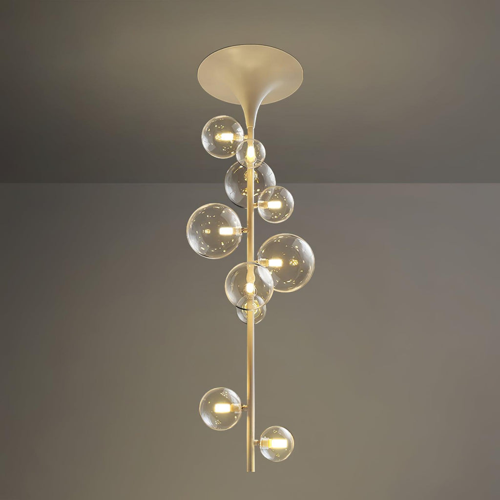 Lustra Suspension Laiton Verre Cascade pour Hallway - Neutralighting