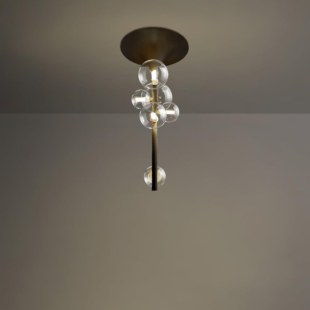 Lustra Suspension Laiton Verre Cascade pour Hallway - Neutralighting