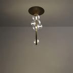 Lustra Suspension Laiton Verre Cascade pour Hallway - Neutralighting