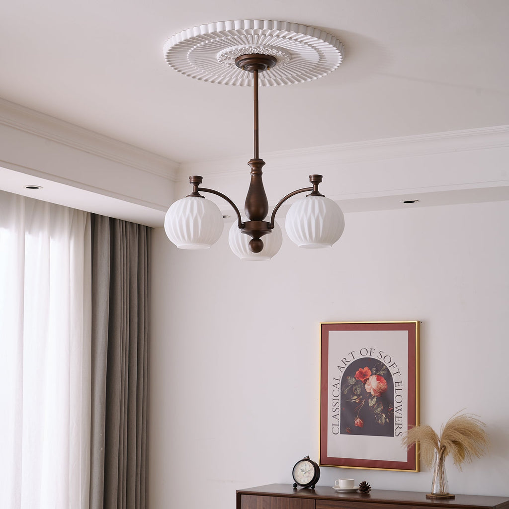 Aurora Chandelier Vintage à Orbe Givré - Neutralighting