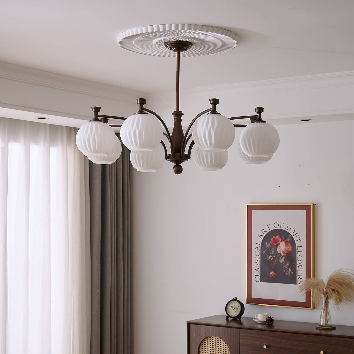 Aurora Chandelier Vintage à Orbe Givré - Neutralighting