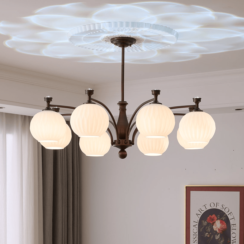 Aurora Chandelier Vintage à Orbe Givré - Neutralighting