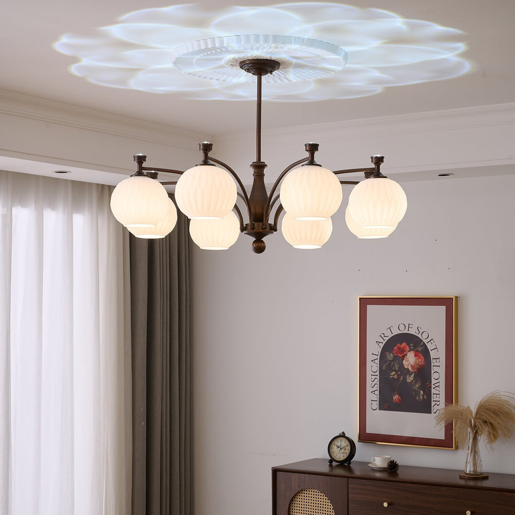 Aurora Chandelier Vintage à Orbe Givré - Neutralighting