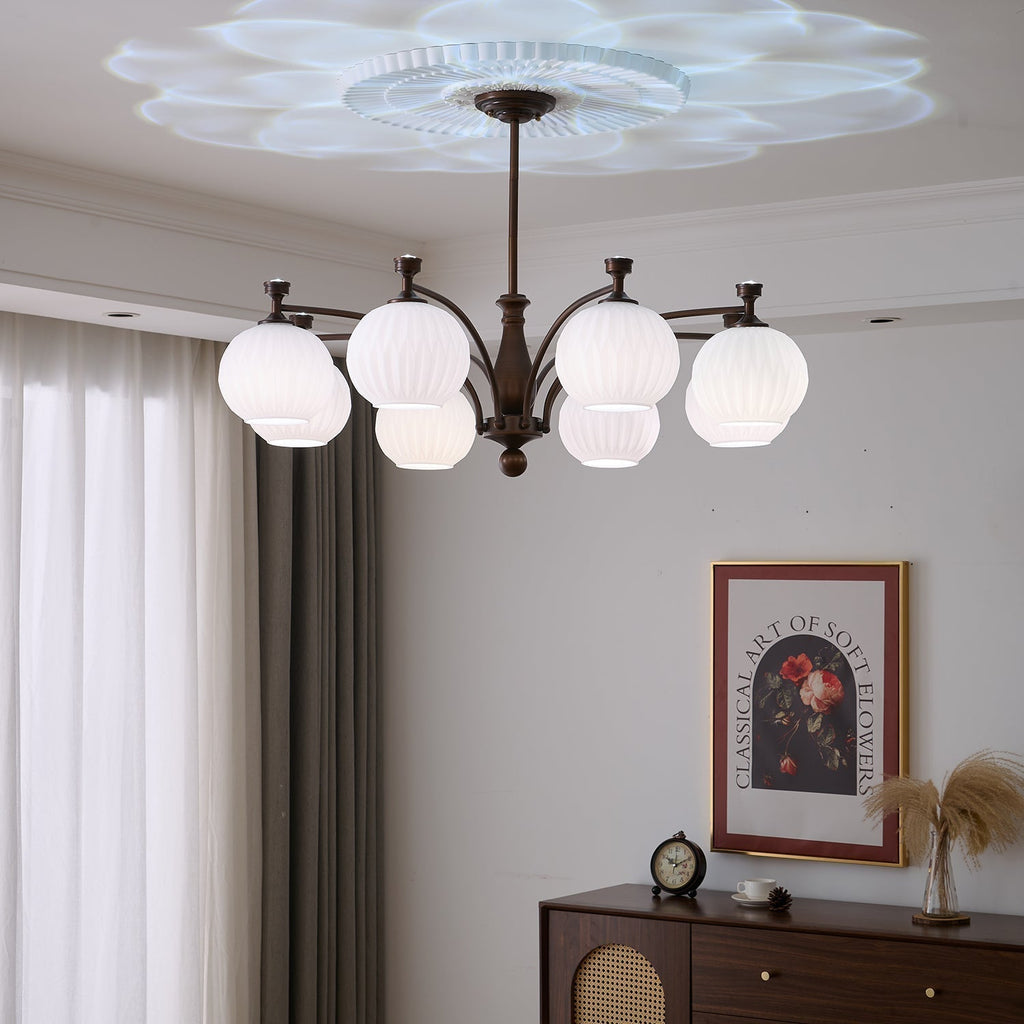 Aurora Chandelier Vintage à Orbe Givré - Neutralighting
