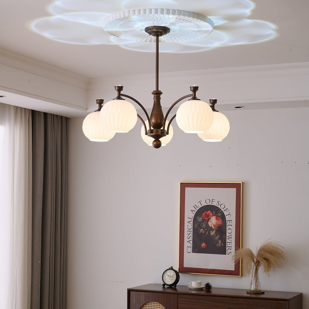 Aurora Chandelier Vintage à Orbe Givré - Neutralighting