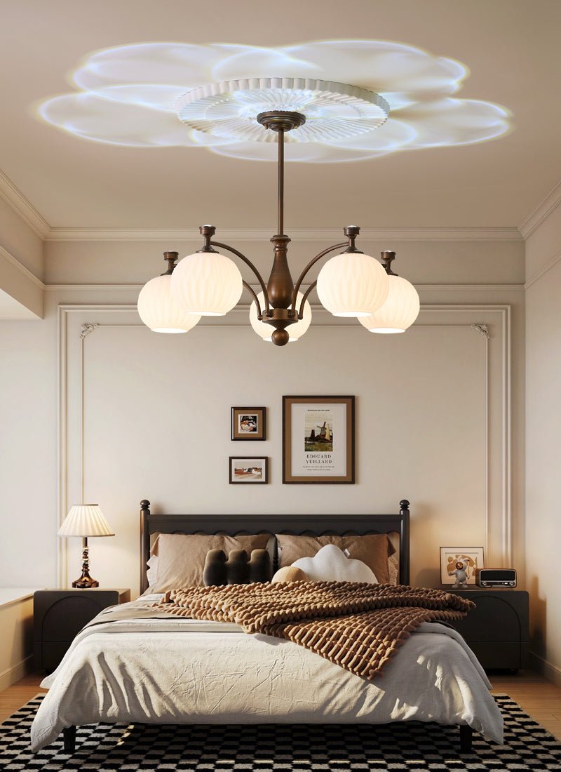 Aurora Chandelier Vintage à Orbe Givré - Neutralighting