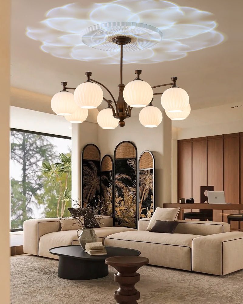 Aurora Chandelier Vintage à Orbe Givré - Neutralighting