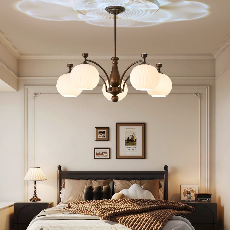 Aurora Chandelier Vintage à Orbe Givré - Neutralighting
