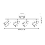 Daven Lustra Projecteur Rail 4-Lumières Ajustable - Neutralighting