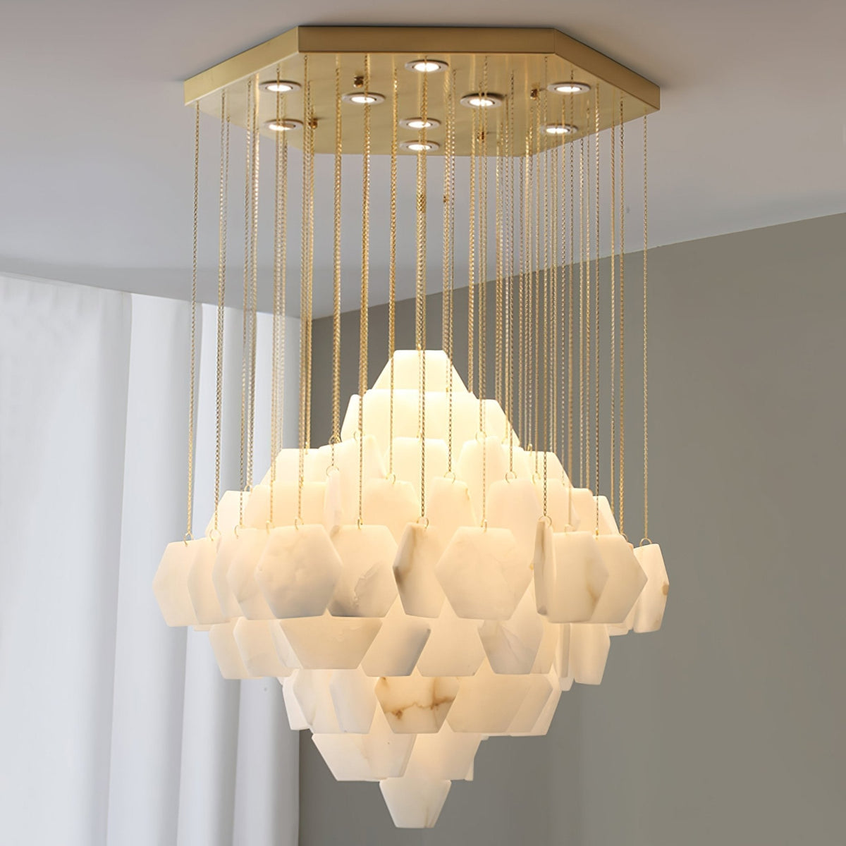 Aurelia Chandelier de Luxe en Albâtre - Neutralighting