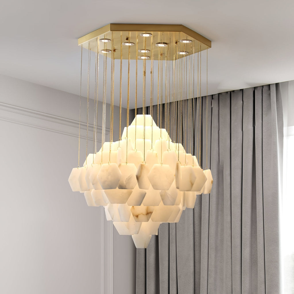 Aurelia Chandelier de Luxe en Albâtre - Neutralighting