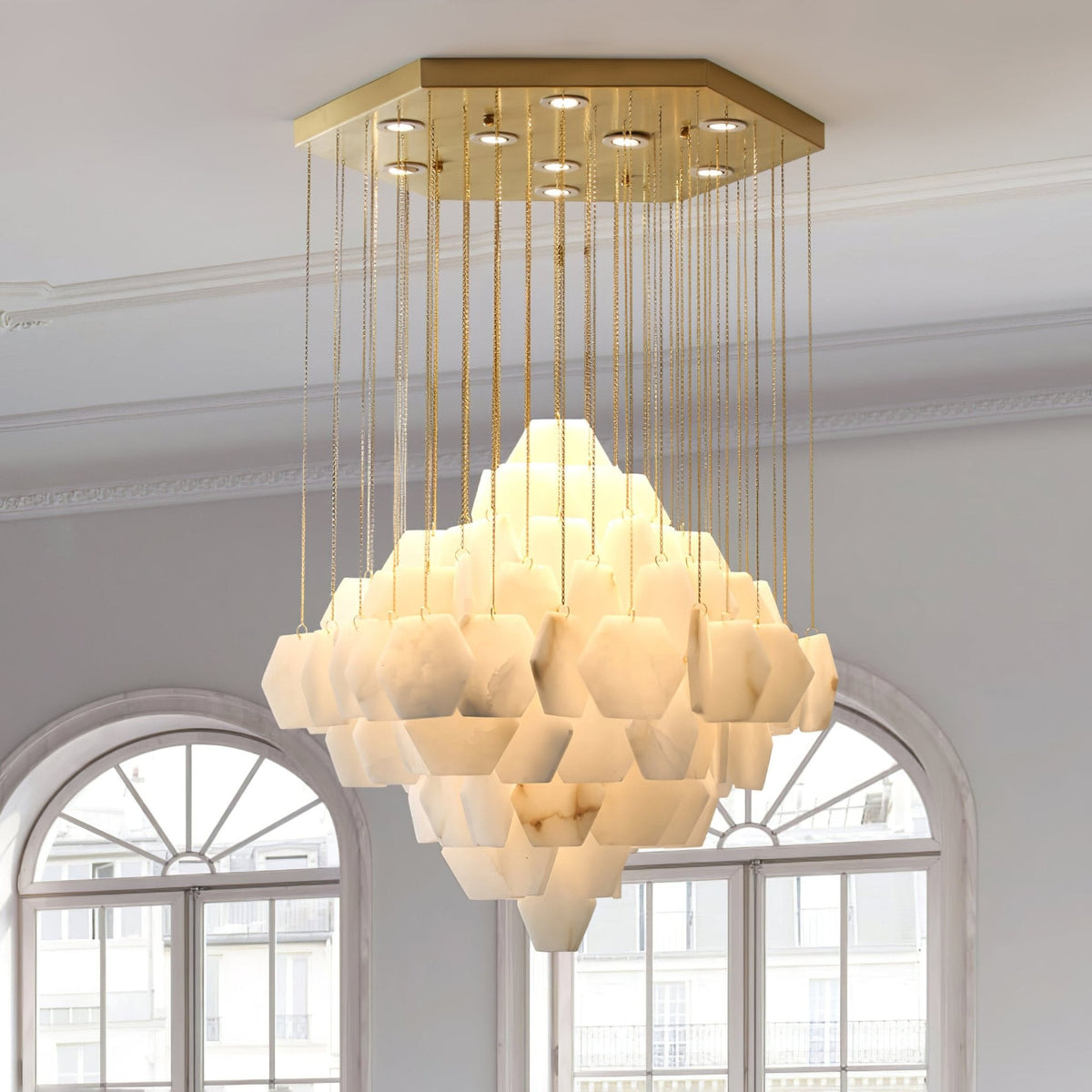 Aurelia Chandelier de Luxe en Albâtre - Neutralighting