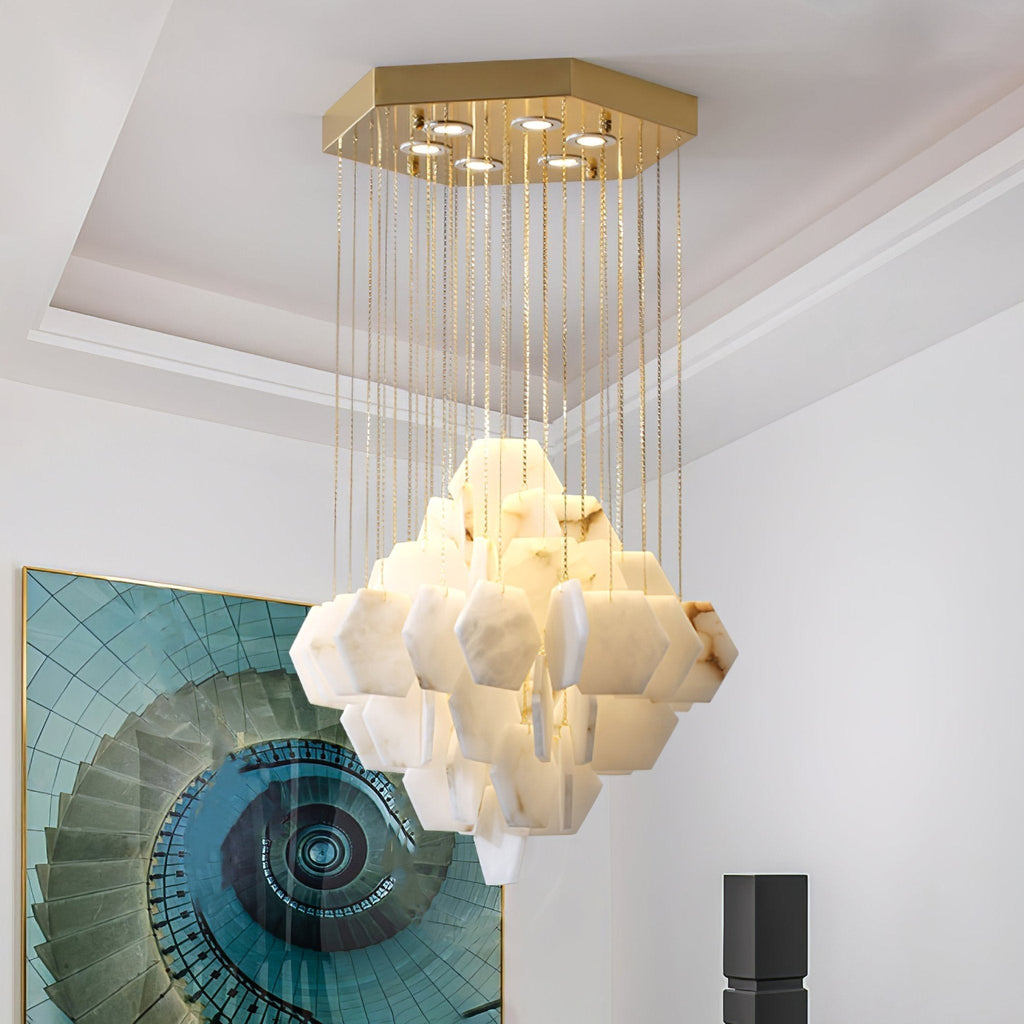 Aurelia Chandelier de Luxe en Albâtre - Neutralighting