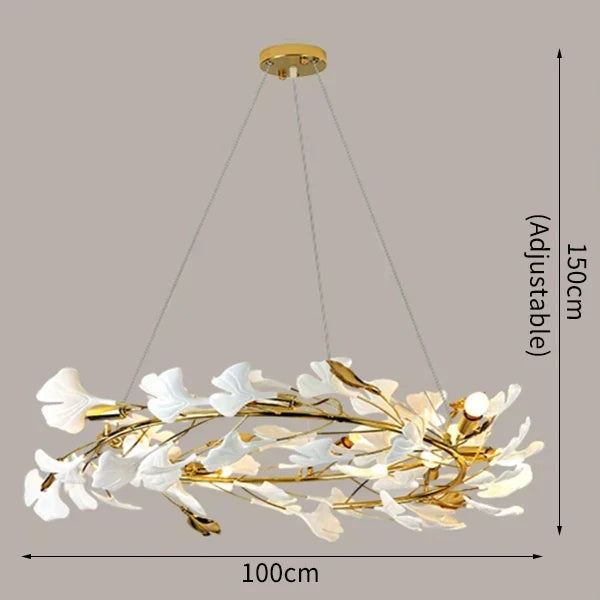 Lustre — Moderne en céramique avec pétales de LED