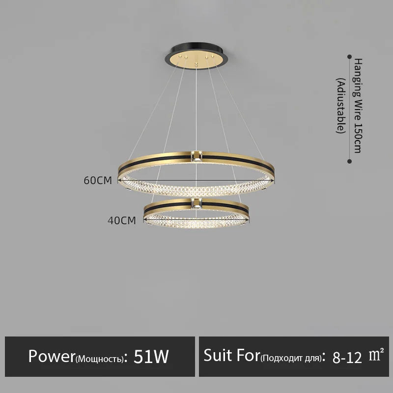 Lustre — En cristal moderne pour hall et restaurant luxe