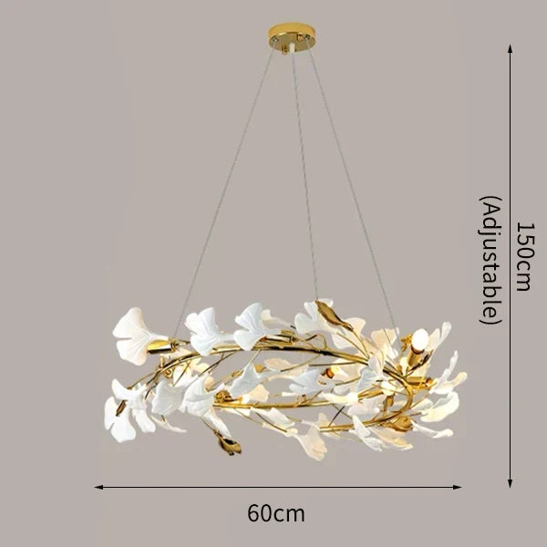 Lustre — Moderne en céramique avec pétales de LED