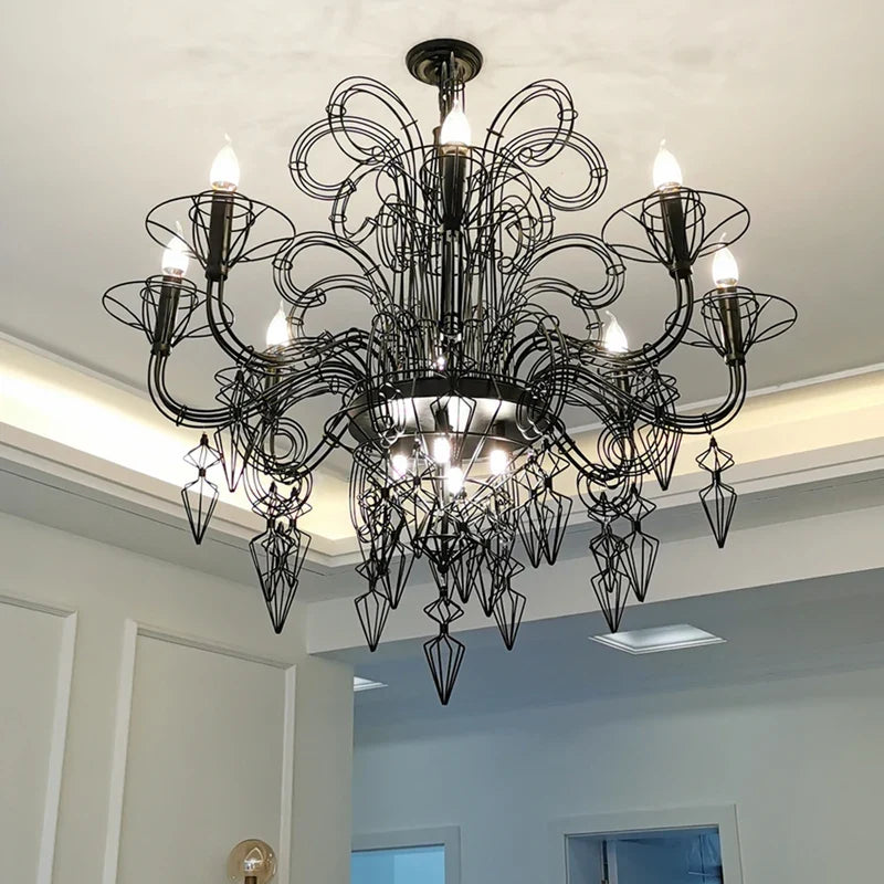 Lustre — Design baroque noir et blanc pour éclairage intérieur