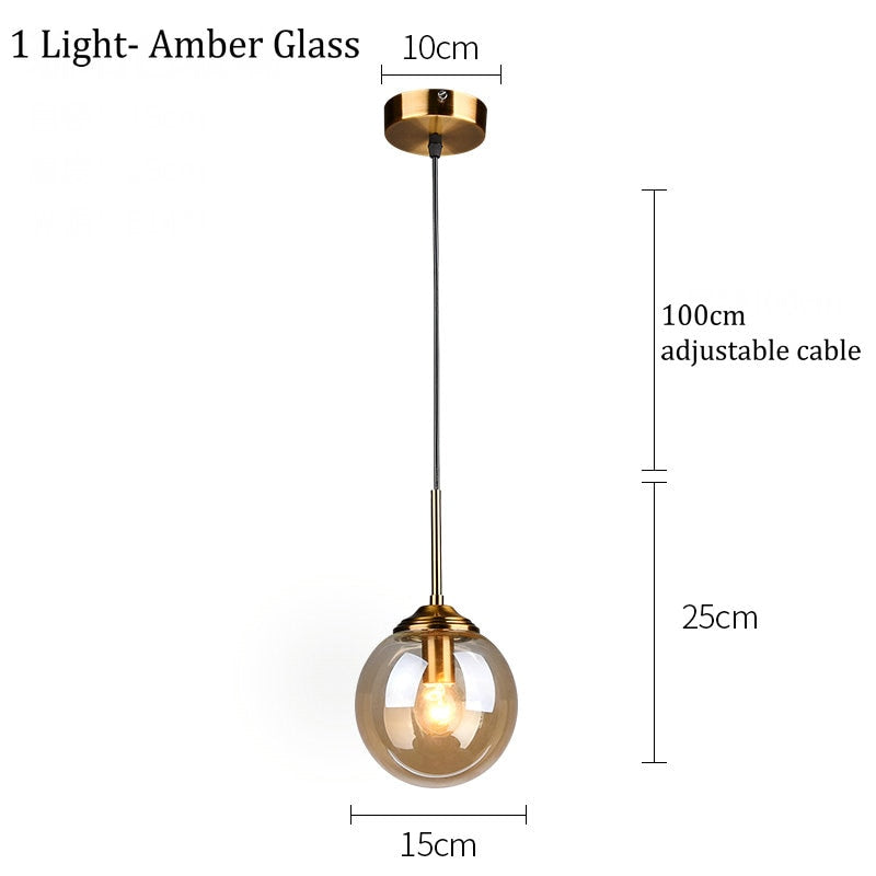 Narell Luminaires Suspension Verre Transparent Ambre - Neutralighting