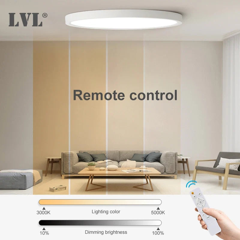 Plafonnier led moderne télécommandé à intensité variable Orson Alizé - Présence Moderne & Harmonie Intérieure