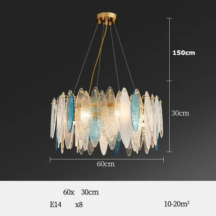 Lustre — LED art déco en fer et verre design élégant pour éclairage moderne