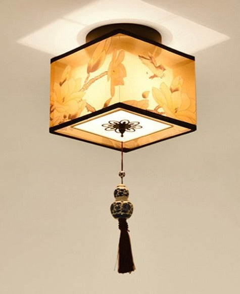 Lampe Japonaise Ancienne Côme Interlude en Bois - Une Touche Naturelle dans le Décor