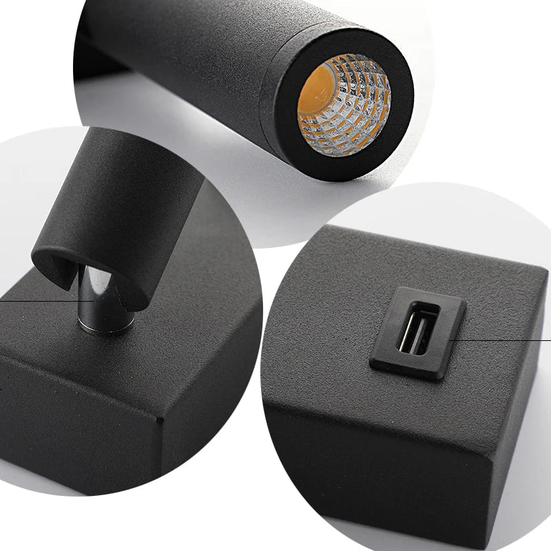 Spot led rotatif moderne avec interrupteur en métal pour lecture Samia Rivage - Une Note Actuelle dans le Décor